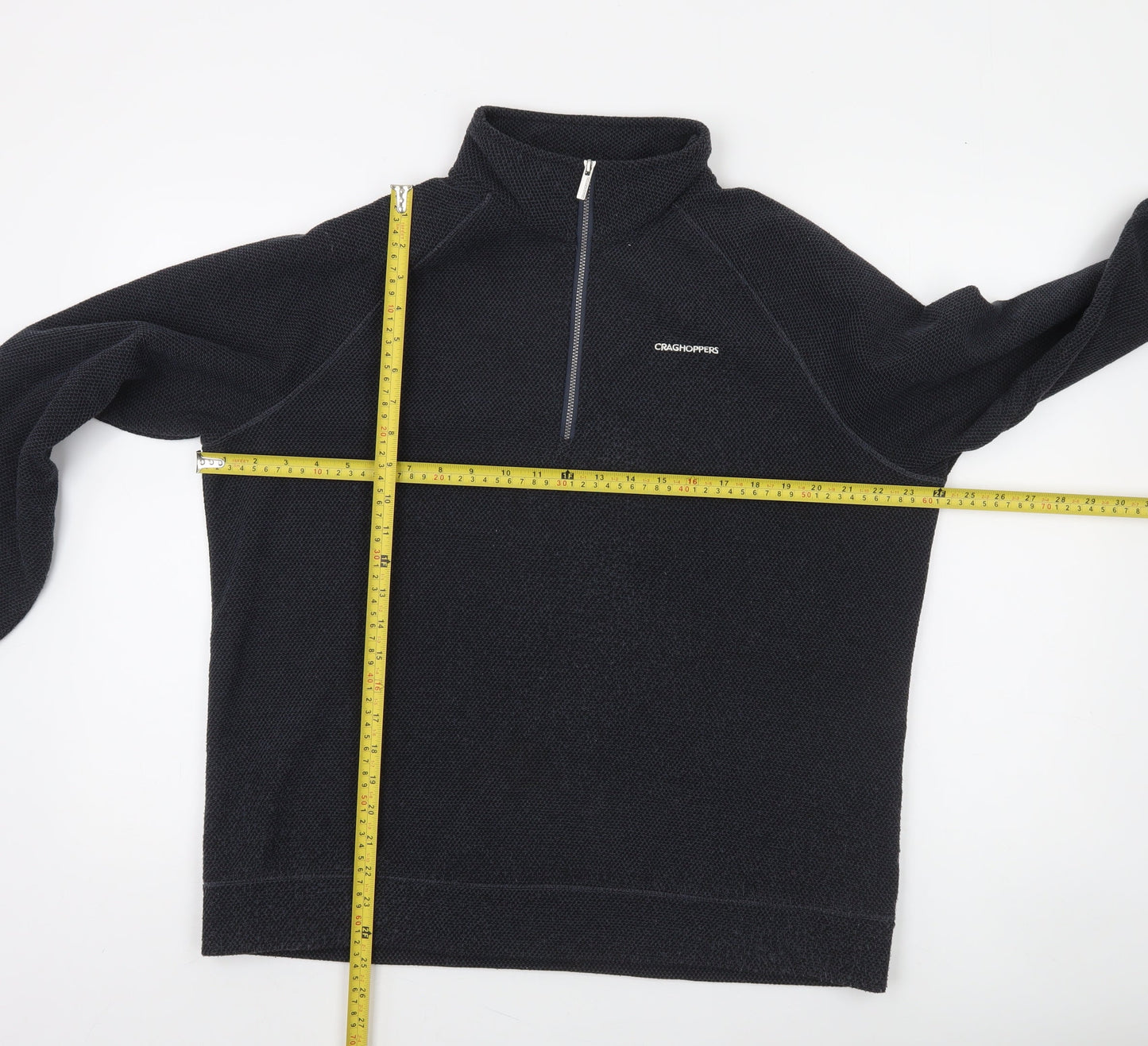 Craghoppers Men's Black Fleece 1/4 Zip Pullover Sweatshirt L