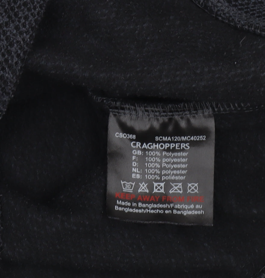 Craghoppers Men's Black Fleece 1/4 Zip Pullover Sweatshirt L