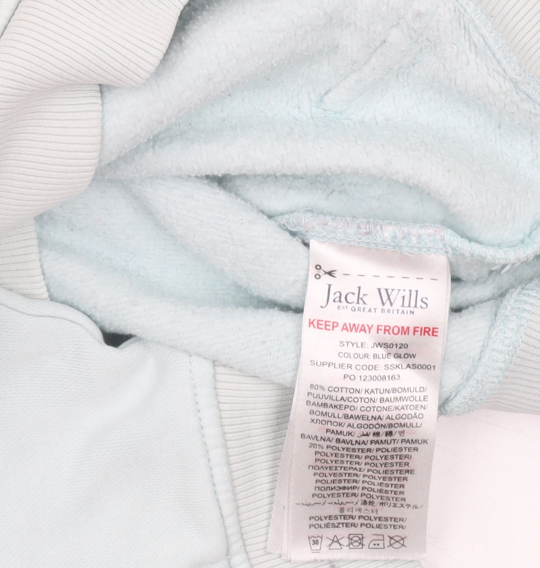 Jack Wills Boys Blue Hoodie 14-15 Years Pullover Cotton Blend Logo