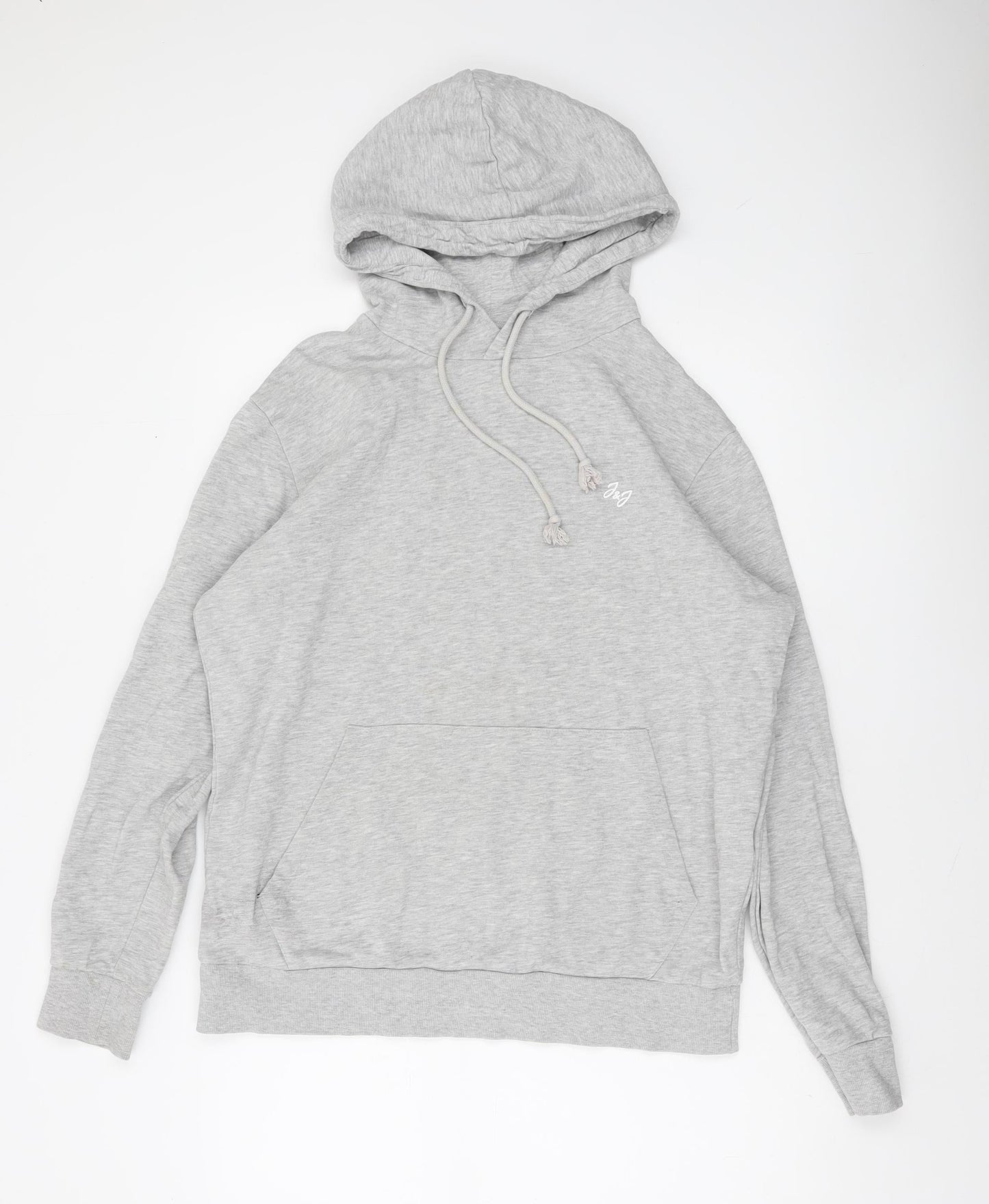 Jack & Jones Mens Grey XL Pullover Hoodie Cotton Blend