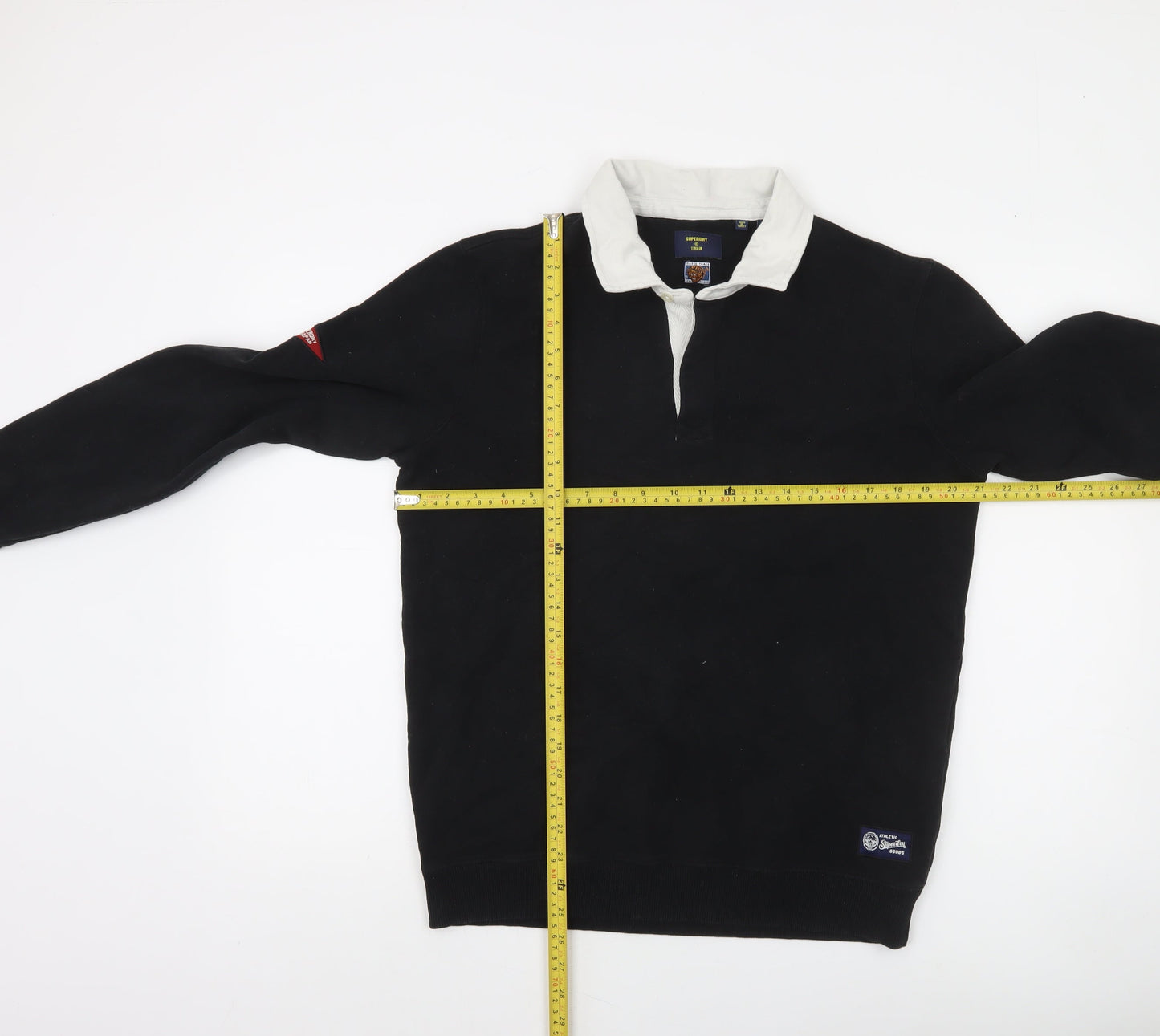 Superdry Men’s Black M Collared Henley Rugby Sweatshirt