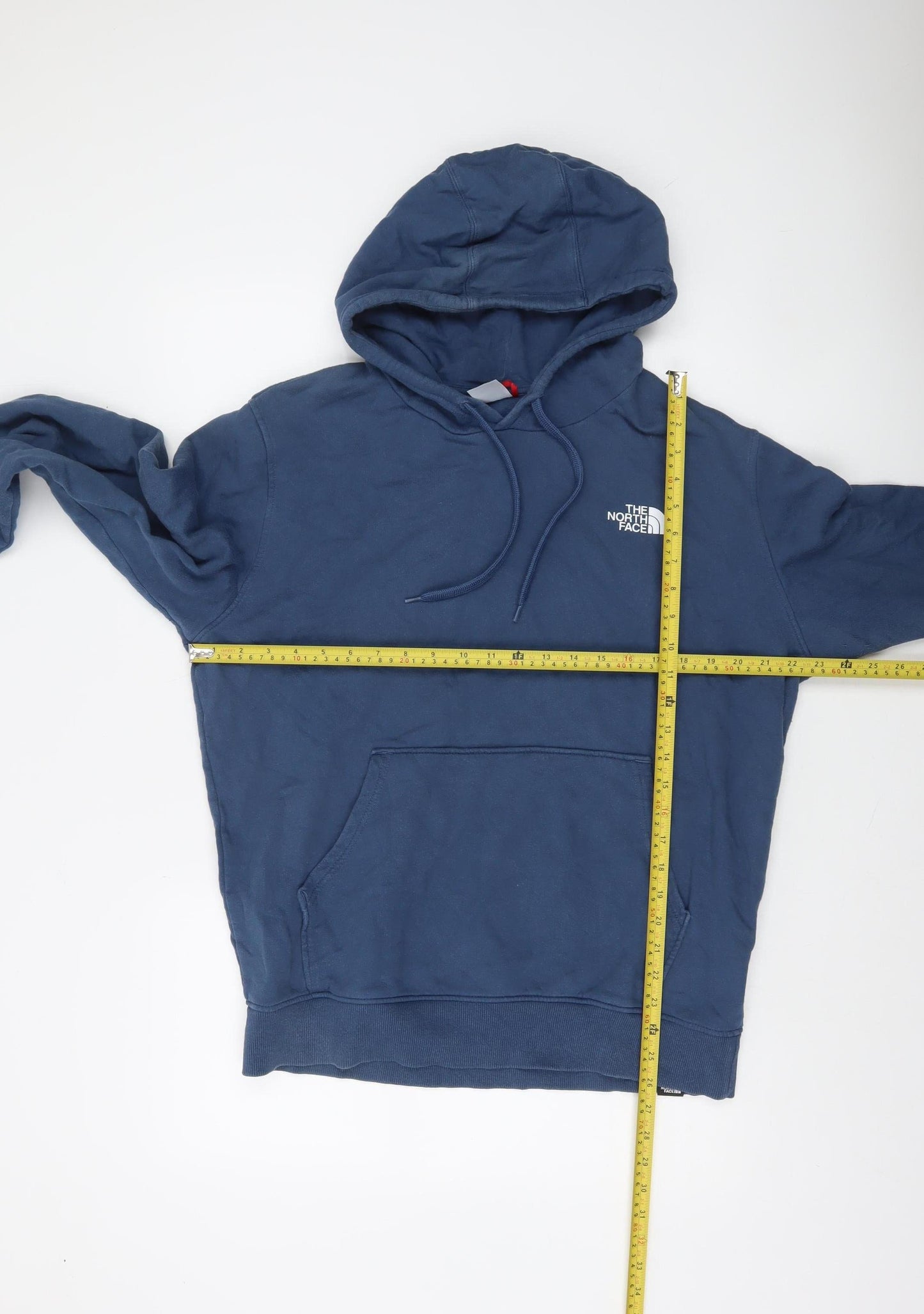 The North Face Men Blue Pullover Hoodie L Cotton Fleece Regular Fit