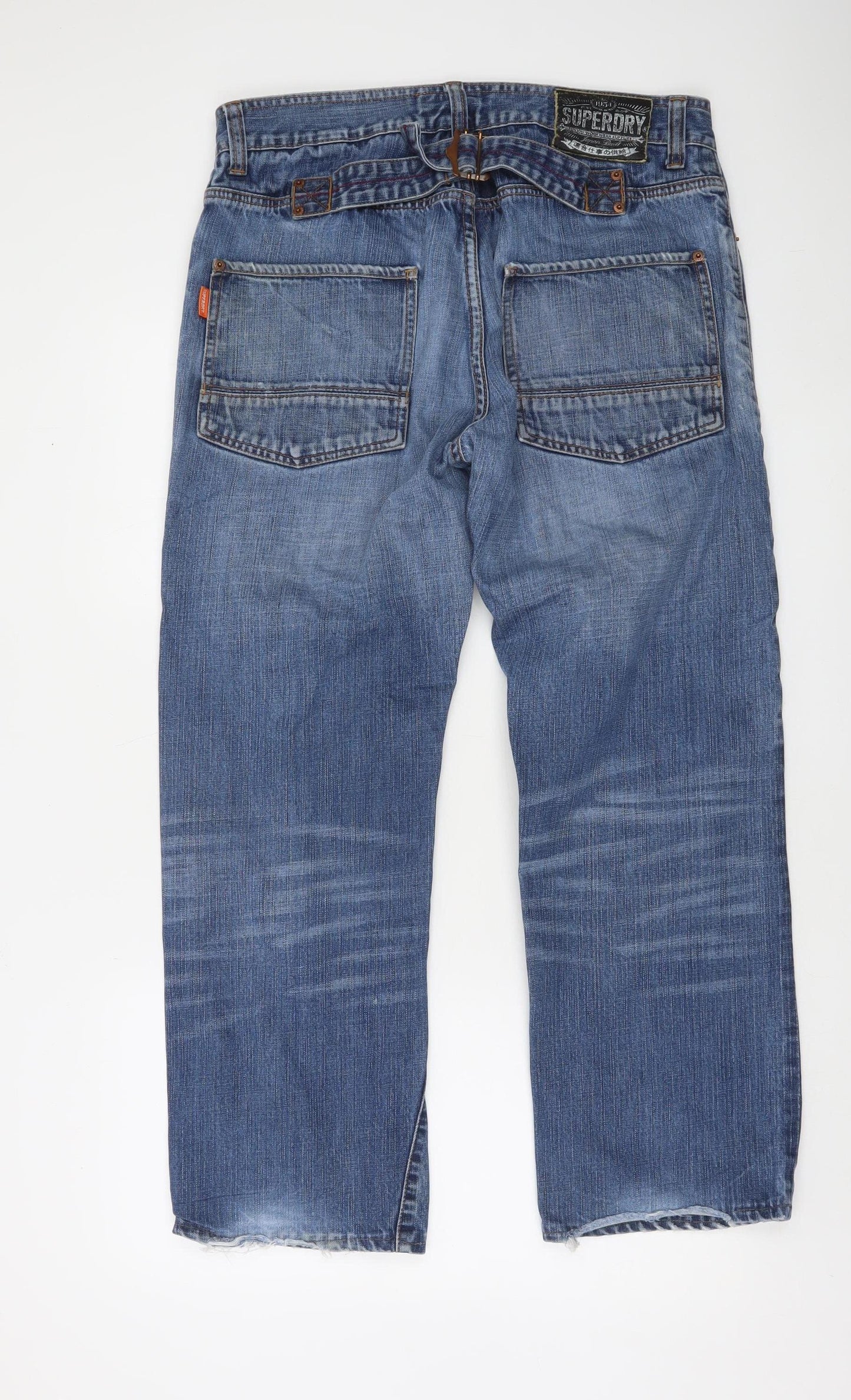 Superdry Men's Blue 34 Regular Fit Straight Denim Jeans