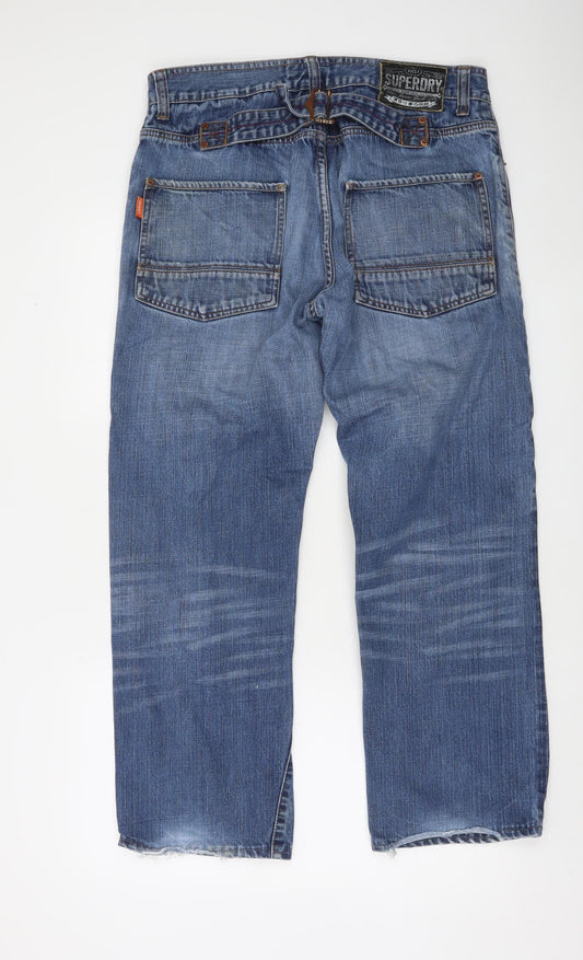 Superdry Men's Blue 34 Regular Fit Straight Denim Jeans