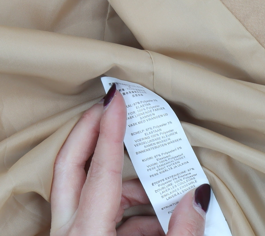 Additional view of Missguided Women’s Beige Mid-Length 3/4 Sleeve Woven Blazer UK 10
