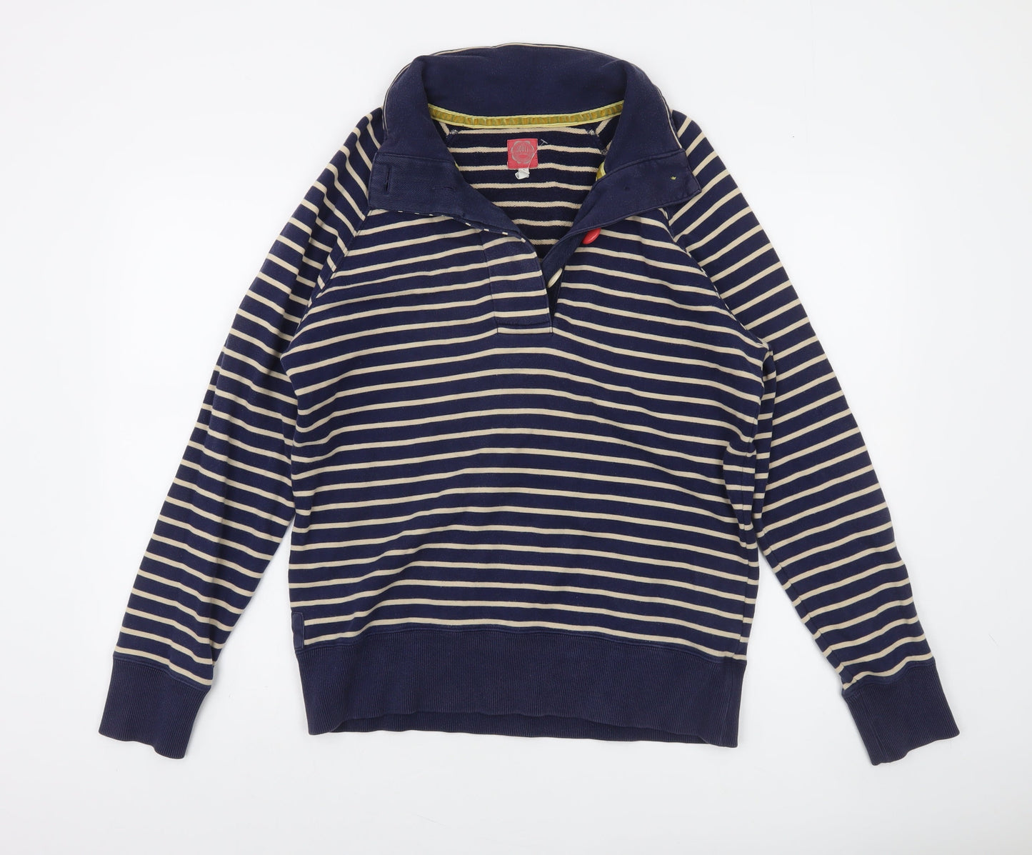 Joules Women's Navy Stripe Pullover Sweatshirt Size 14 Cotton