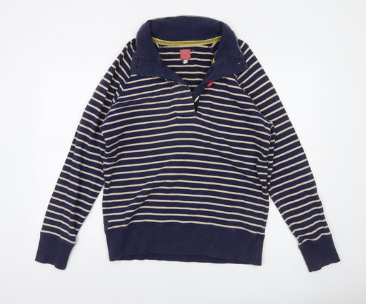 Joules Women's Navy Stripe Pullover Sweatshirt Size 14 Cotton