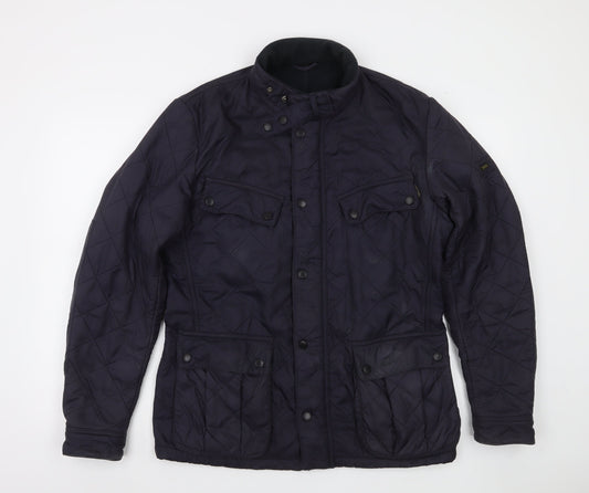Barbour International Men’s Blue Quilted Jacket M Regular Fit