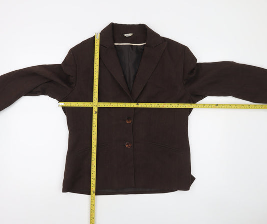 Klass Collection Brown Twill Lined Women's Blazer Size 14