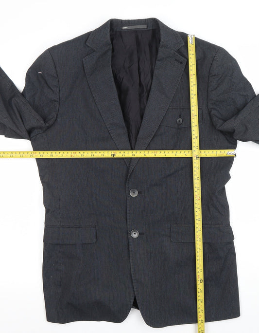 Mexx Mens Grey 36 Regular Single-Breasted Cotton Blend Blazer