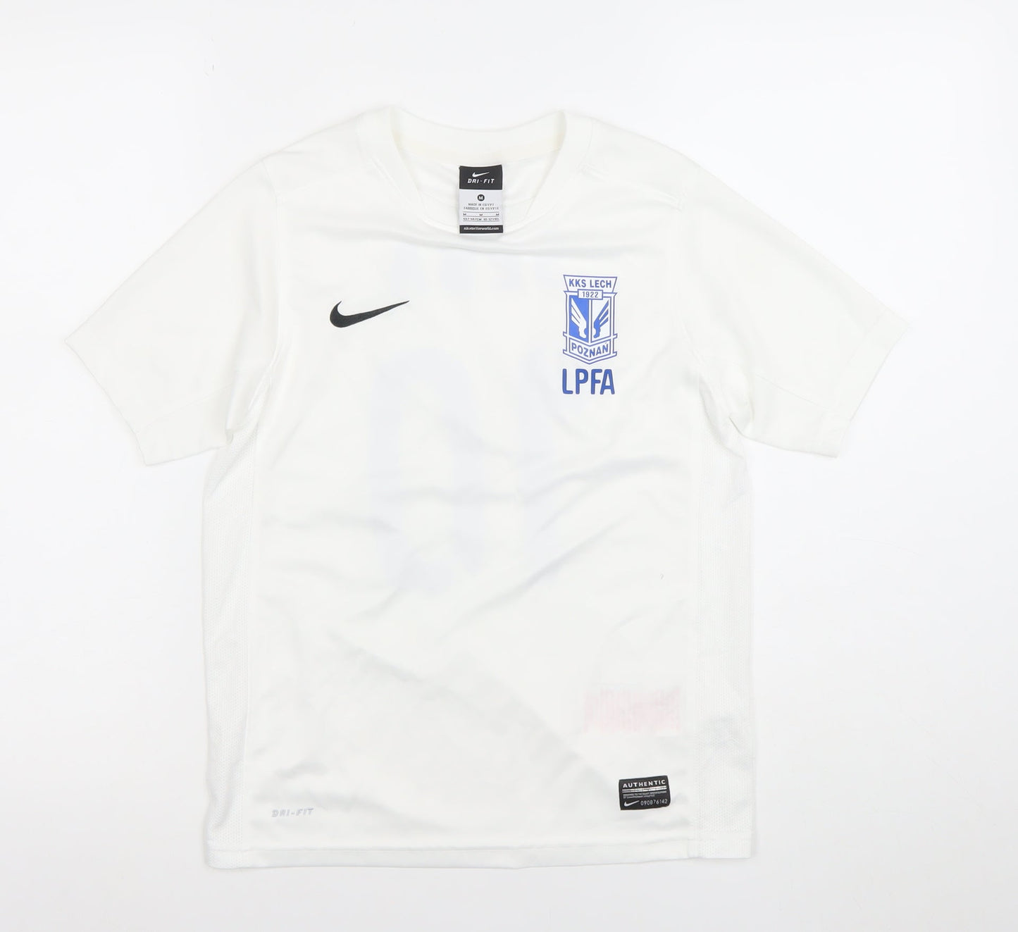 Nike Boys White Football Dri-Fit Short Sleeve Jersey T-Shirt 10-12 Years