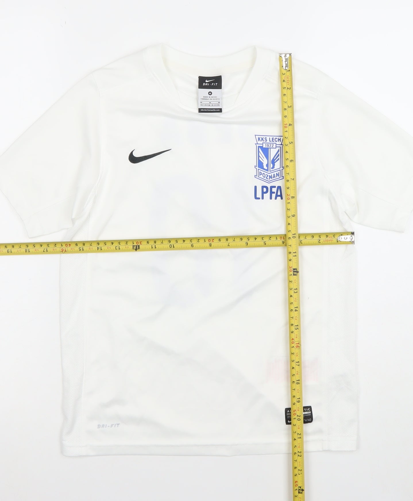 Nike Boys White Football Dri-Fit Short Sleeve Jersey T-Shirt 10-12 Years