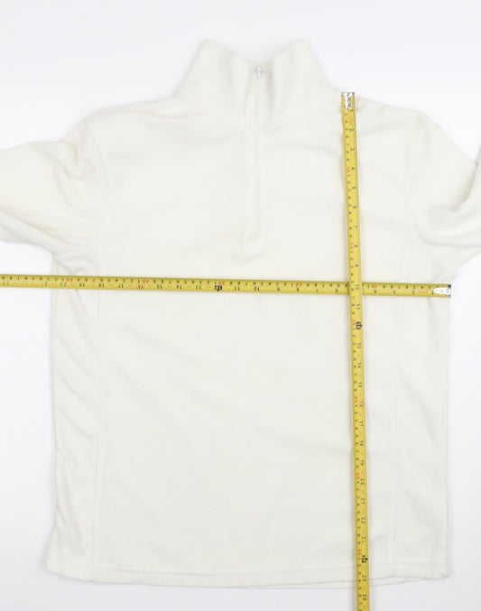 Campri Women's White Size 14 1/2 Zip Fleece Sweatshirt