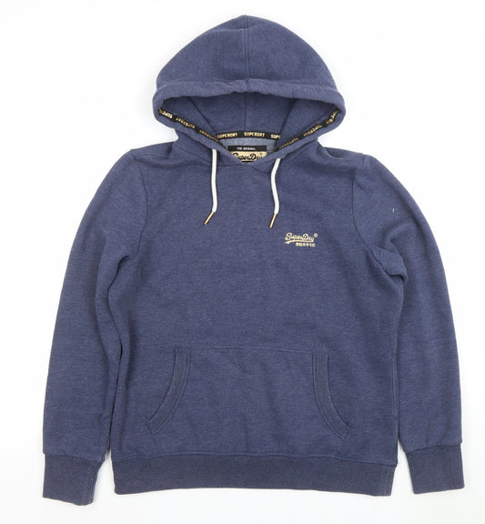 Superdry Women's Blue Pullover Hoodie Size 16 Cotton Blend