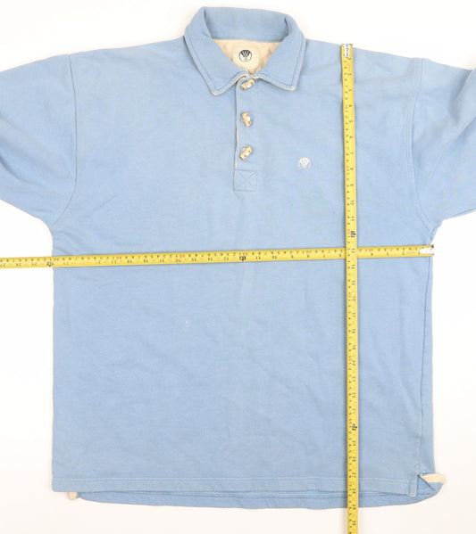 Fat Face Men’s Blue Collared Button Henley Sweatshirt 100% Cotton Size S