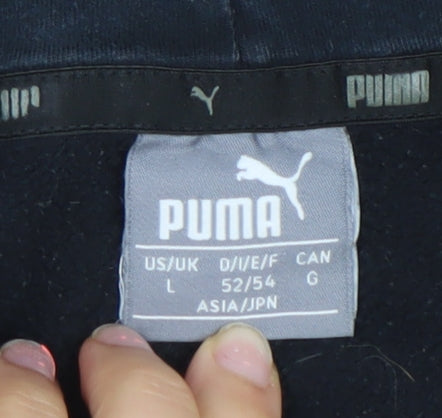 Puma Men's Black L Logo Pullover Hoodie Sweatshirt