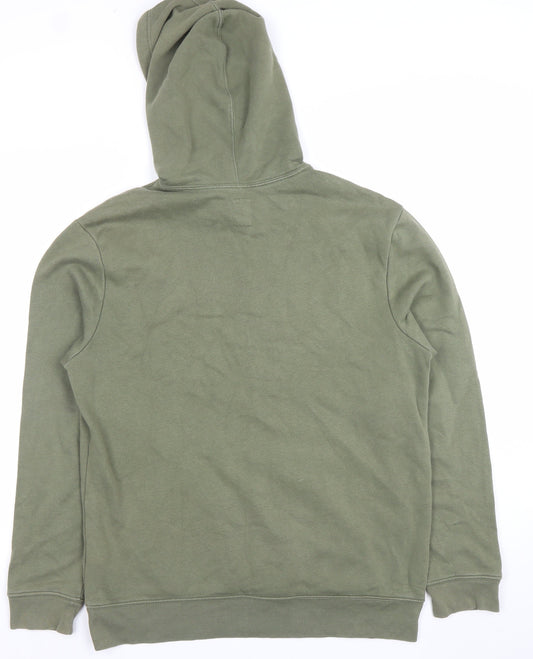 GAP Men’s Green Pullover Hoodie M Regular Fit Fleece Logo