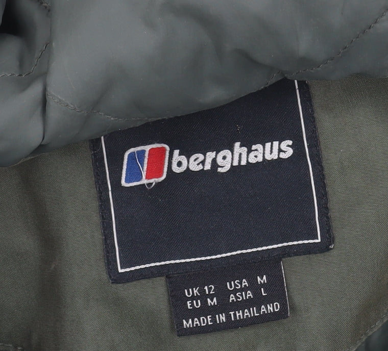 Berghaus Women's Green Parka Jacket Size 12 Hooded Waterproof