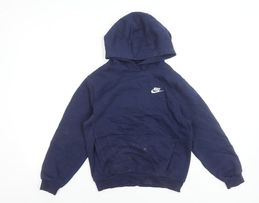 Nike Boys Blue Pullover Hoodie Large 147-158cm Cotton Blend Sportswear