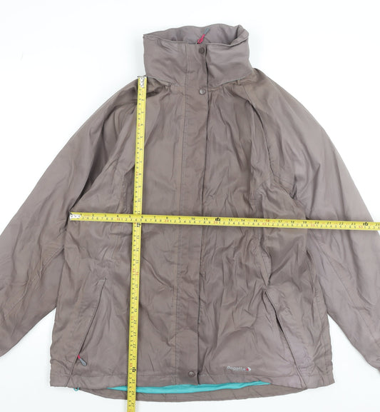 Regatta Women’s Brown Waterproof Hooded Rain Coat Jacket UK 16
