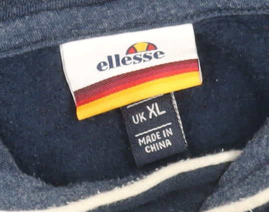Ellesse Men’s Blue Pullover Hoodie XL Fleece Cotton Sportswear