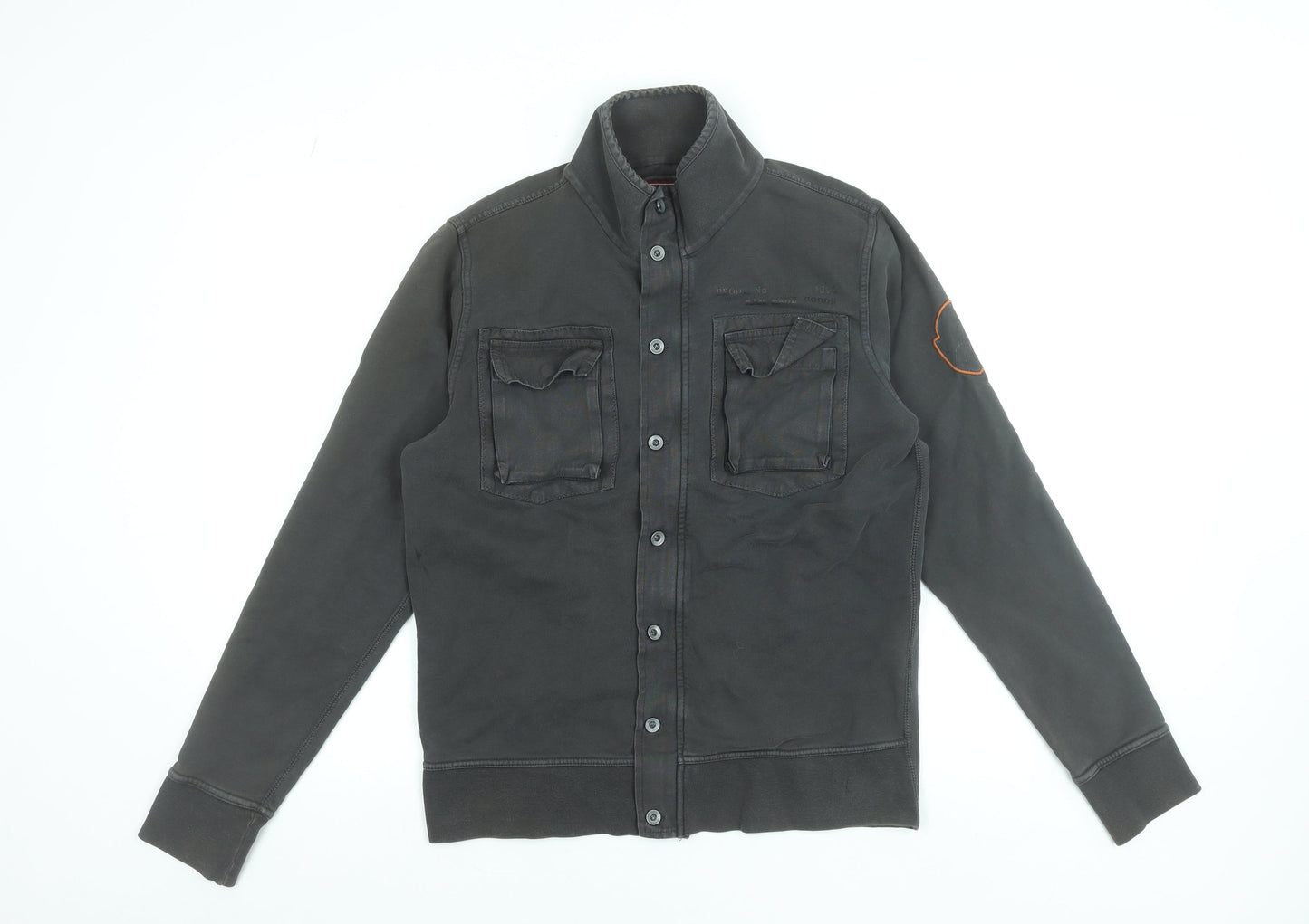 Jack & Jones Men's Black Cotton Button Cardigan Sweatshirt M