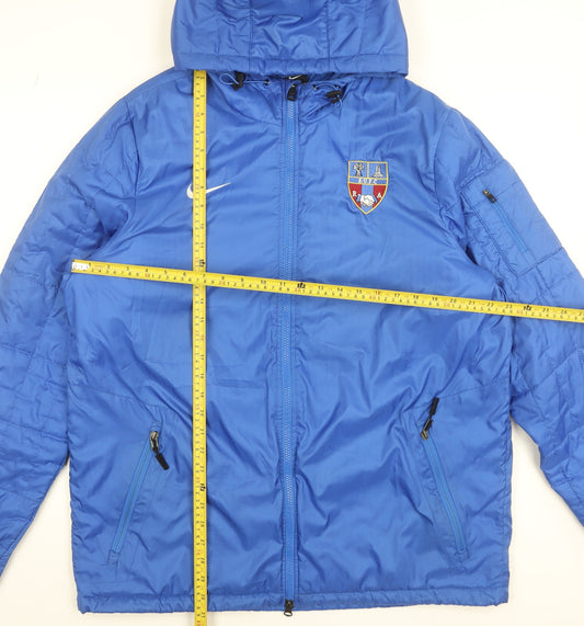 Nike Men's Blue XL Hooded Puffer Jacket Sports Coat