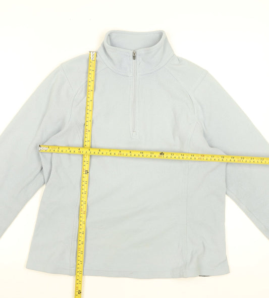 Lands' End Women Blue 6-8 Pullover Fleece Sweatshirt 1/2 Zip