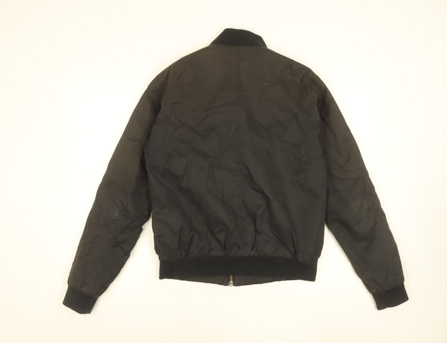 Jack Wills Men's Black Bomber Jacket Size S Cotton Blend Zip Up