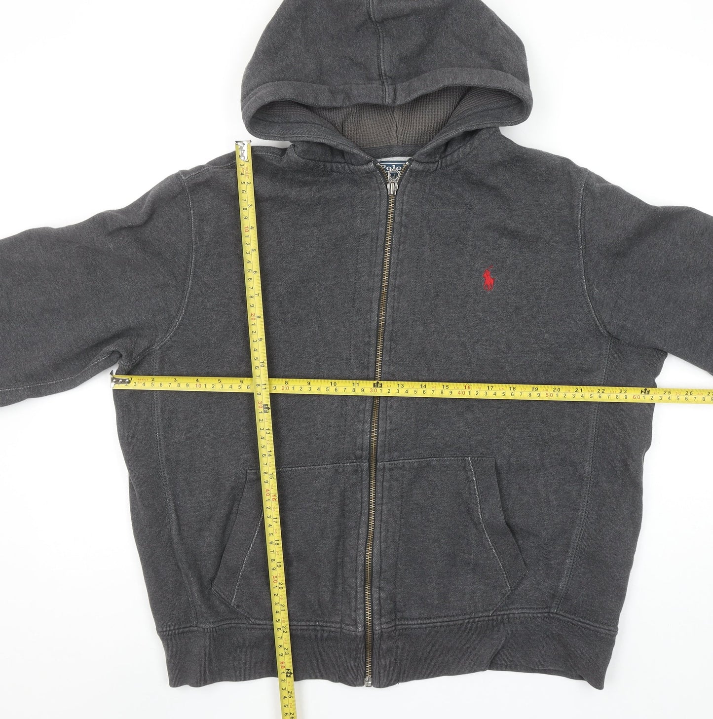 Polo Ralph Lauren Men's Grey Full Zip Hoodie XL Cotton Blend