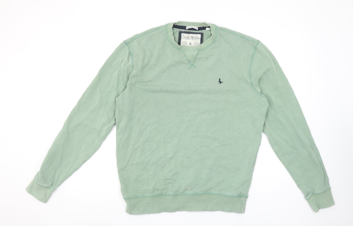 Jack Wills Mens Green XS Crew Neck Cotton Sweatshirt