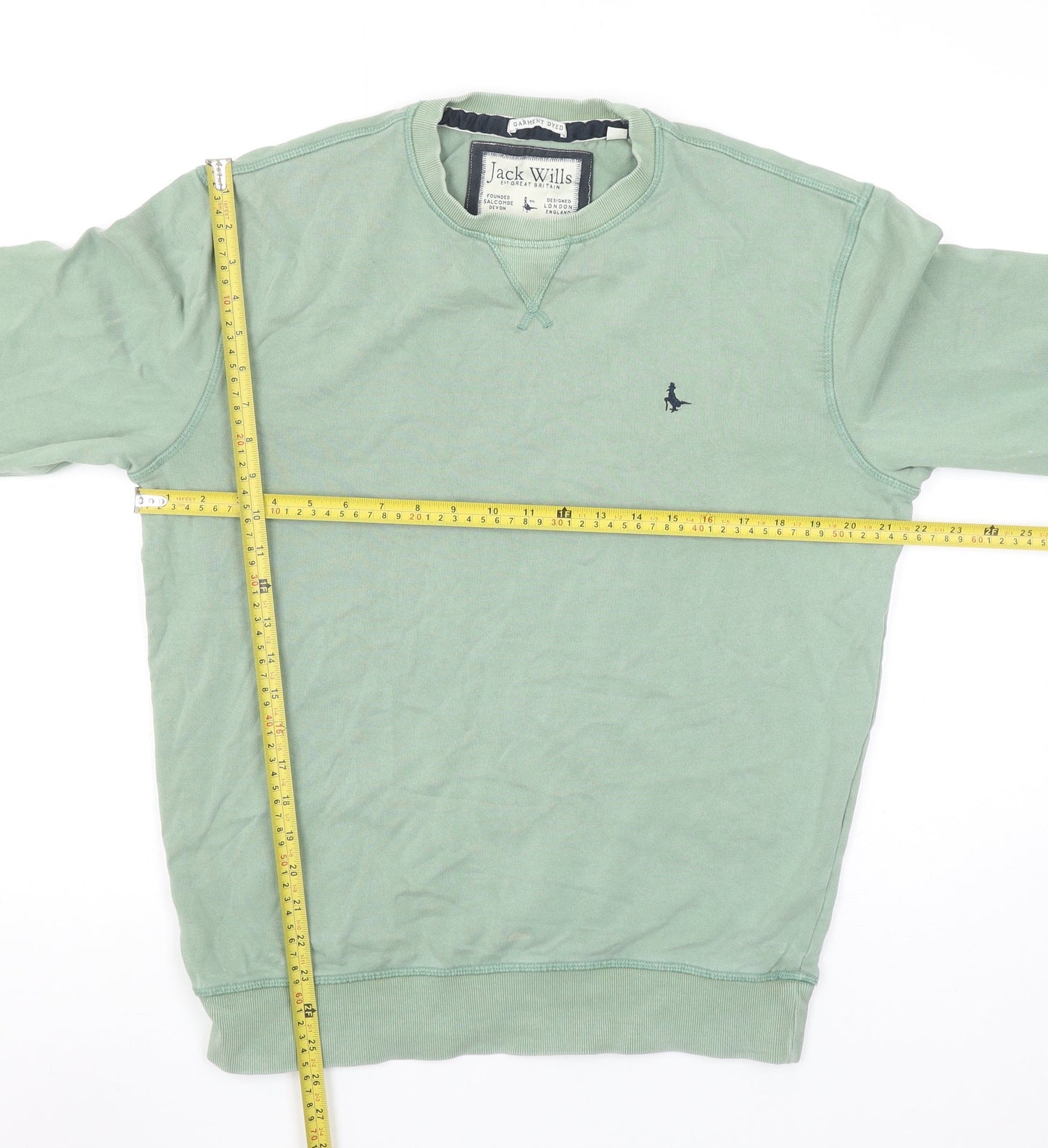 Jack Wills Mens Green XS Crew Neck Cotton Sweatshirt