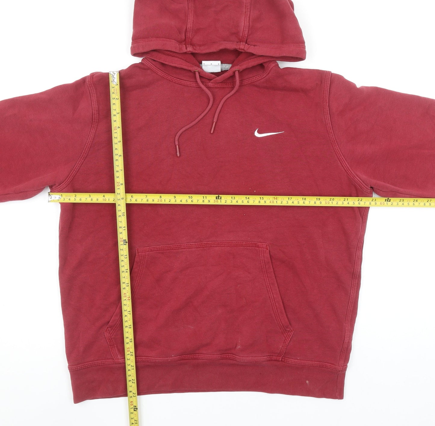 Nike Men's Red Pullover Hoodie M Regular Fit Fleece Sportswear