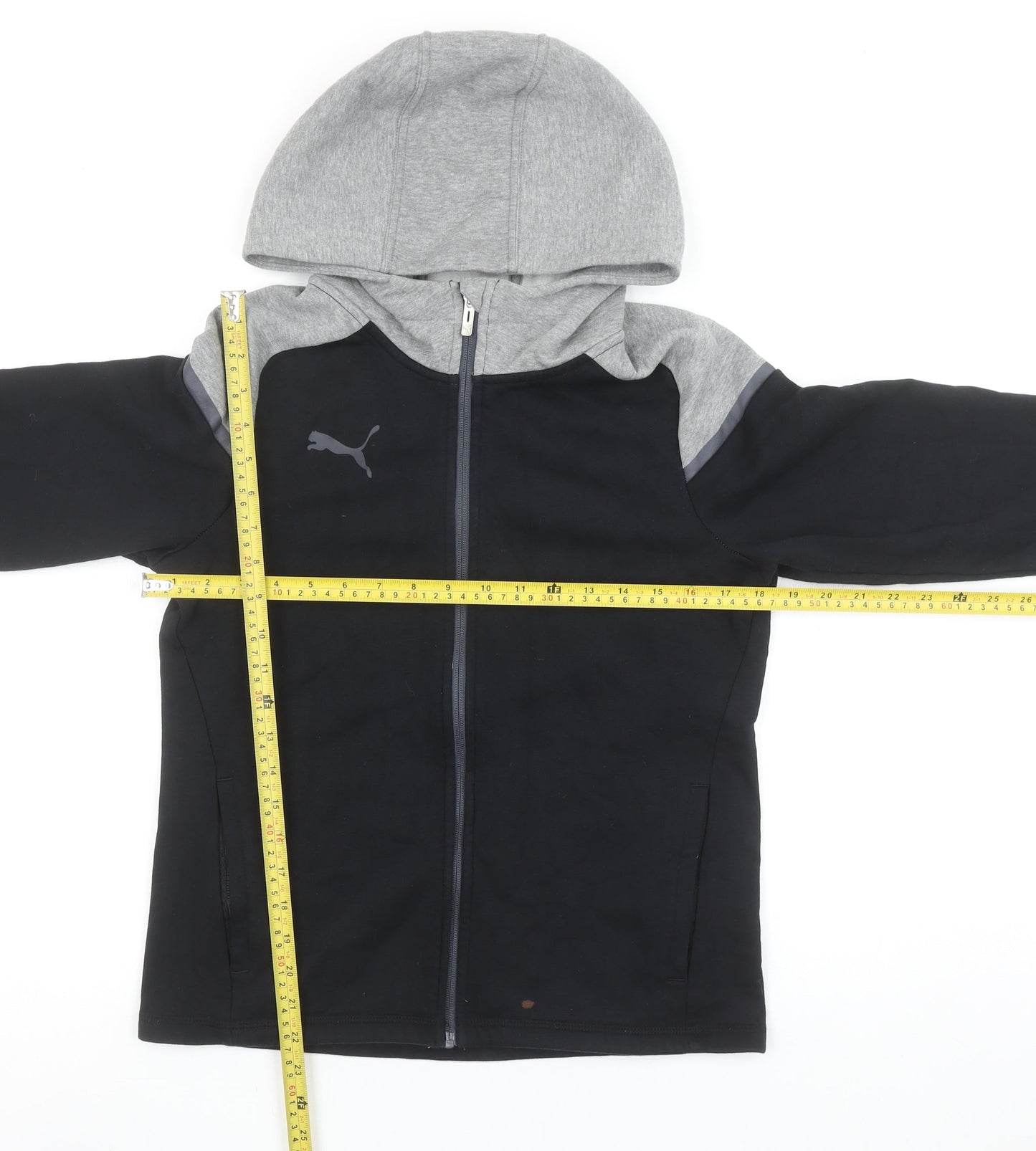 Puma Men's Black Small Full Zip Sports Hoodie Fleece