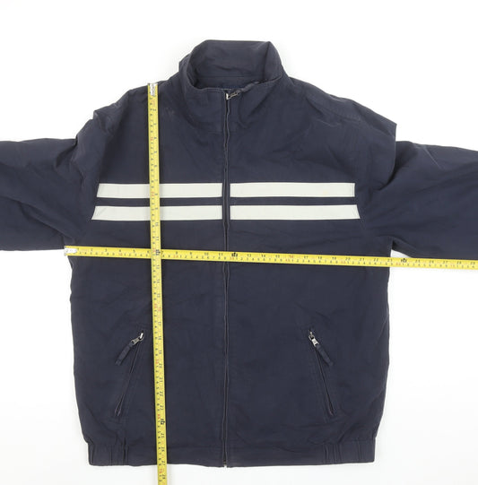 Tommy Hilfiger Men's Blue M Windbreaker Jacket Full Zip Lined Cotton Blend
