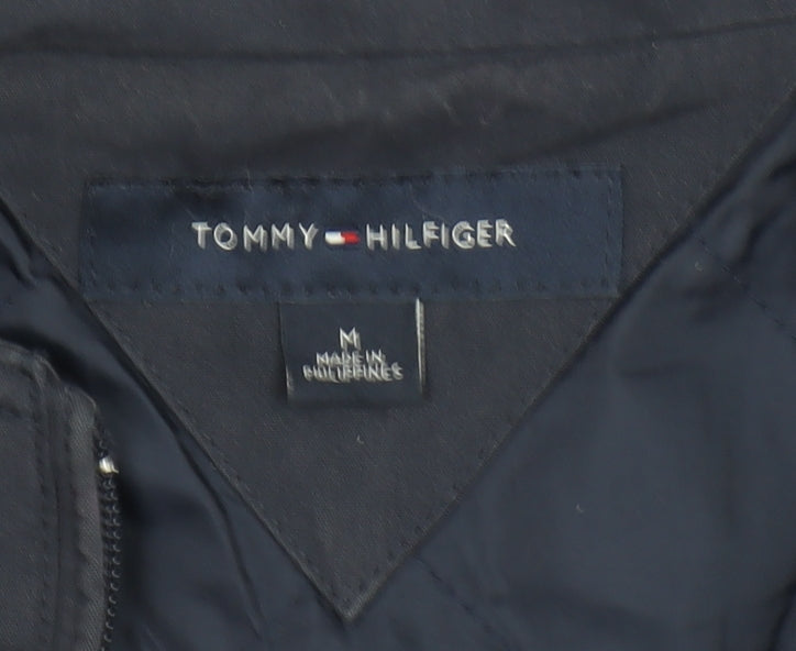 Tommy Hilfiger Men's Blue M Windbreaker Jacket Full Zip Lined Cotton Blend