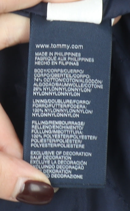 Tommy Hilfiger Men's Blue M Windbreaker Jacket Full Zip Lined Cotton Blend
