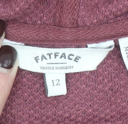 FatFace Women’s Pink Full Zip Hooded Cardigan Size 12