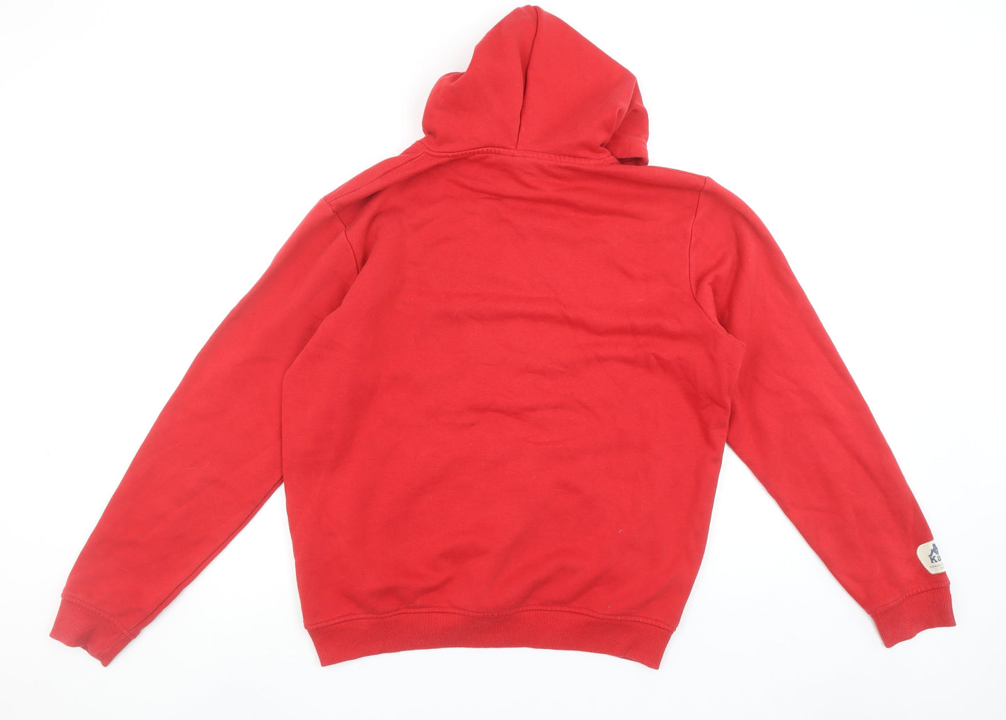 Kappa Mens Red Black Pullover Hoodie Large Logo Sports Sweatshirt