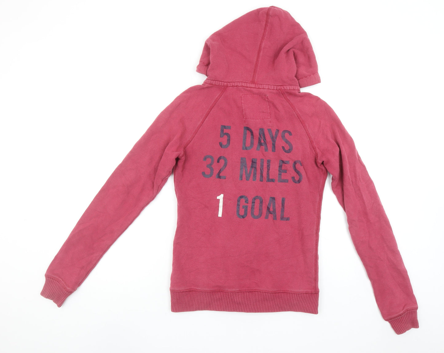 Jack Wills Womens Pink Full Zip Hoodie Size 12 Cotton Casual