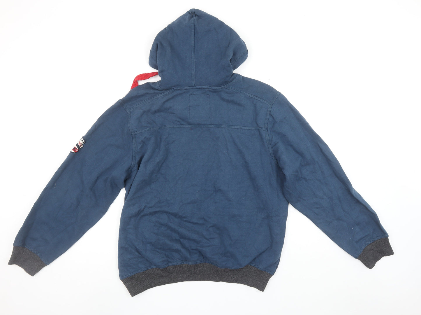 Lee Cooper Men’s Blue Small Pullover Hoodie with Logo Print