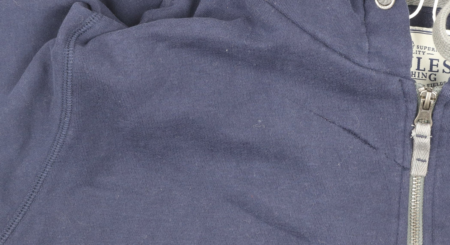 Joules Men's Blue 2XL Hooded Full Zip Lined Jacket