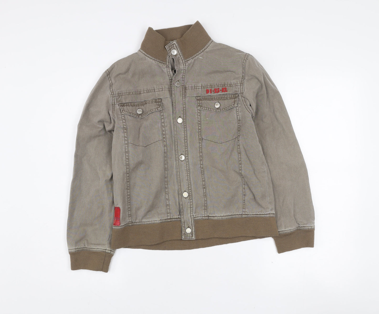 Diesel Teens Brown Cotton Bomber Jacket Size 11 Casual Style