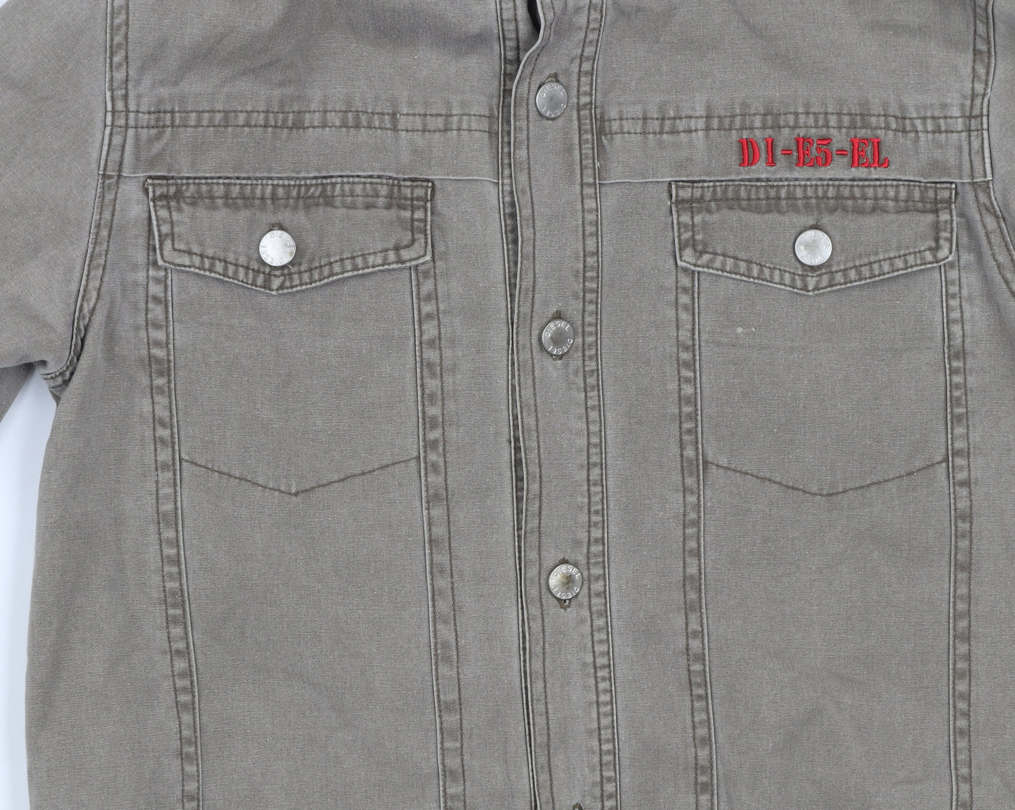 Diesel Teens Brown Cotton Bomber Jacket Size 11 Casual Style