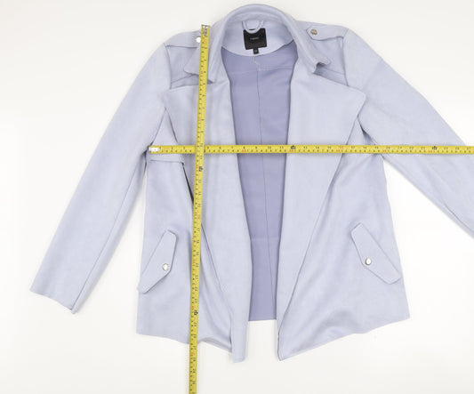 Next Women Blue Size 12 Regular Fit Notch Lapel Tailored Blazer