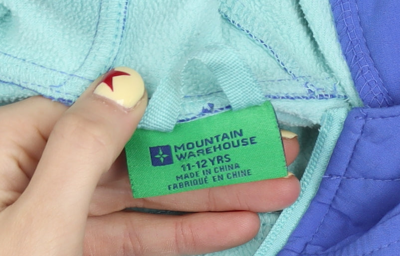 Additional view of Mountain Warehouse boys’ blue soft shell hooded jacket 11-12 years