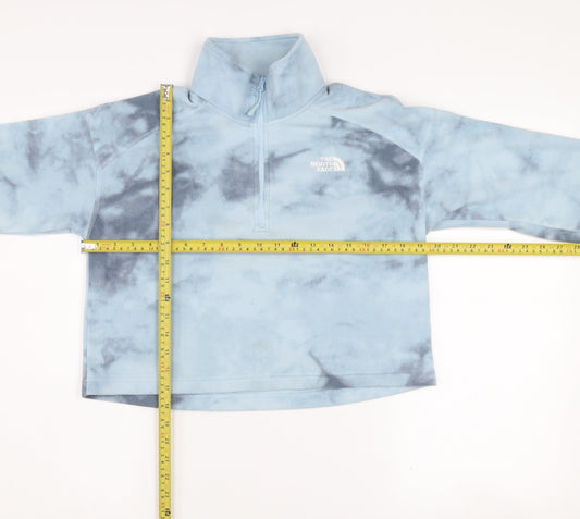 The North Face Women's Blue Tie Dye 1/4 Zip Fleece Sweatshirt M