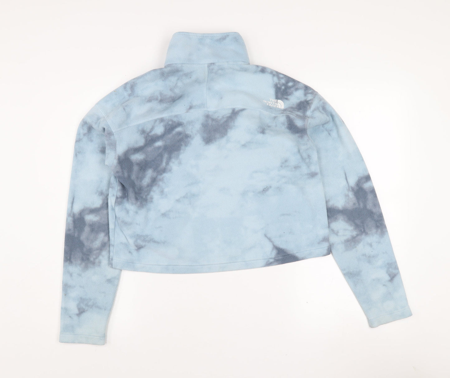 The North Face Women's Blue Tie Dye 1/4 Zip Fleece Sweatshirt M