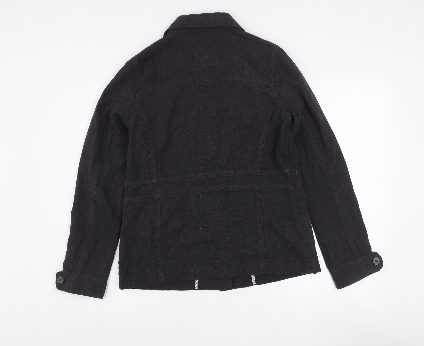 Rohan Unisex Black Linen Blend Long Sleeve Button-Up Shirt S