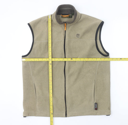 Timberland Weathergear Men’s Beige Fleece Bodywarmer Waistcoat S